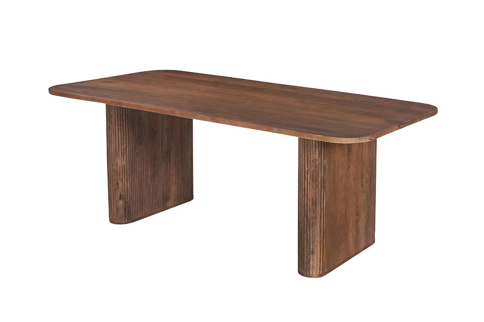 Miniature : Table Jean ovale danois, 200cm, bois de manguier brun clair
