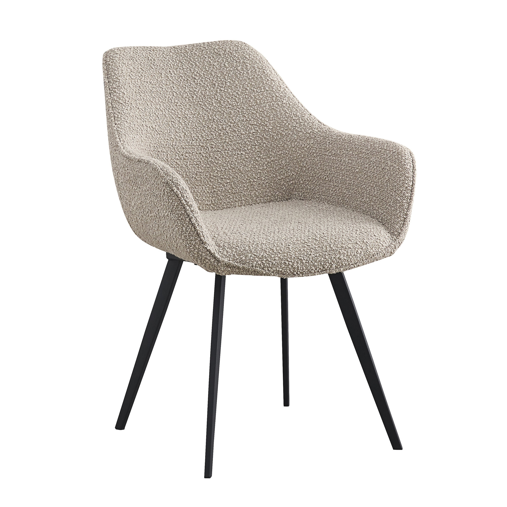 Lot de 2 Chaises Luca bouclé beige