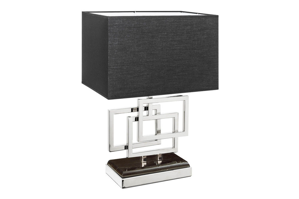 Lampe de table ATLANTIS 56 cm avec abat-jour en tissu noir