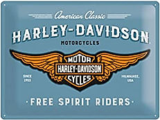 Plaque Harley-Davidson American Classic Bleue 30x40