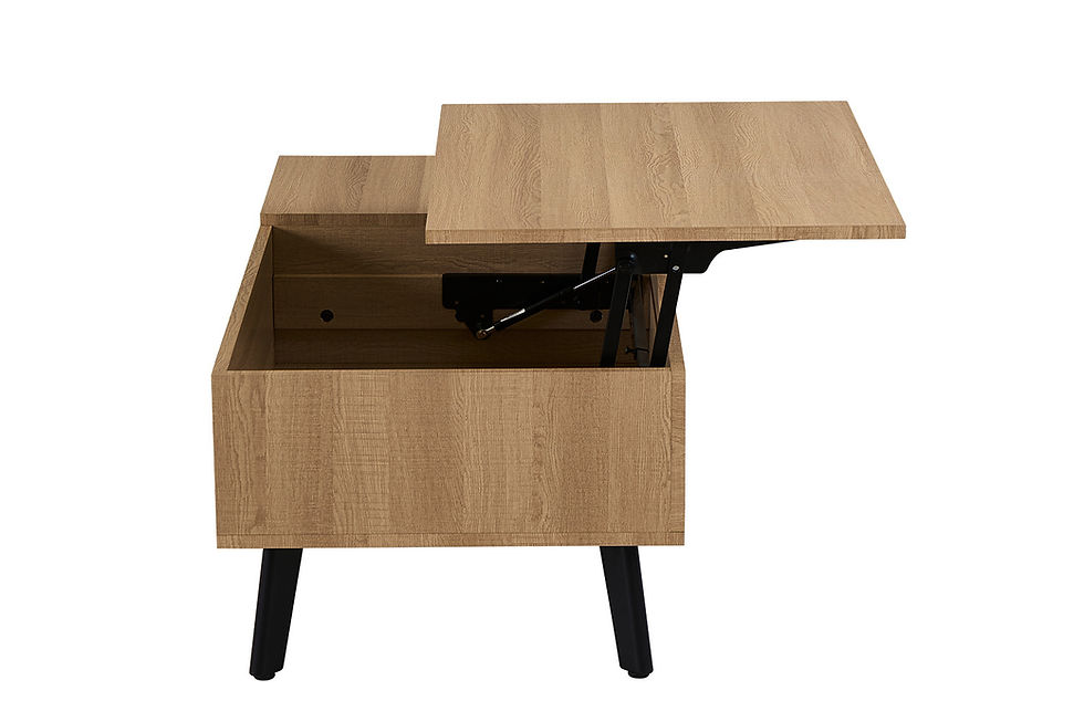 Miniature : NOUVEAU - Table basse 'Justine' plateau relevable Décor chêne naturel