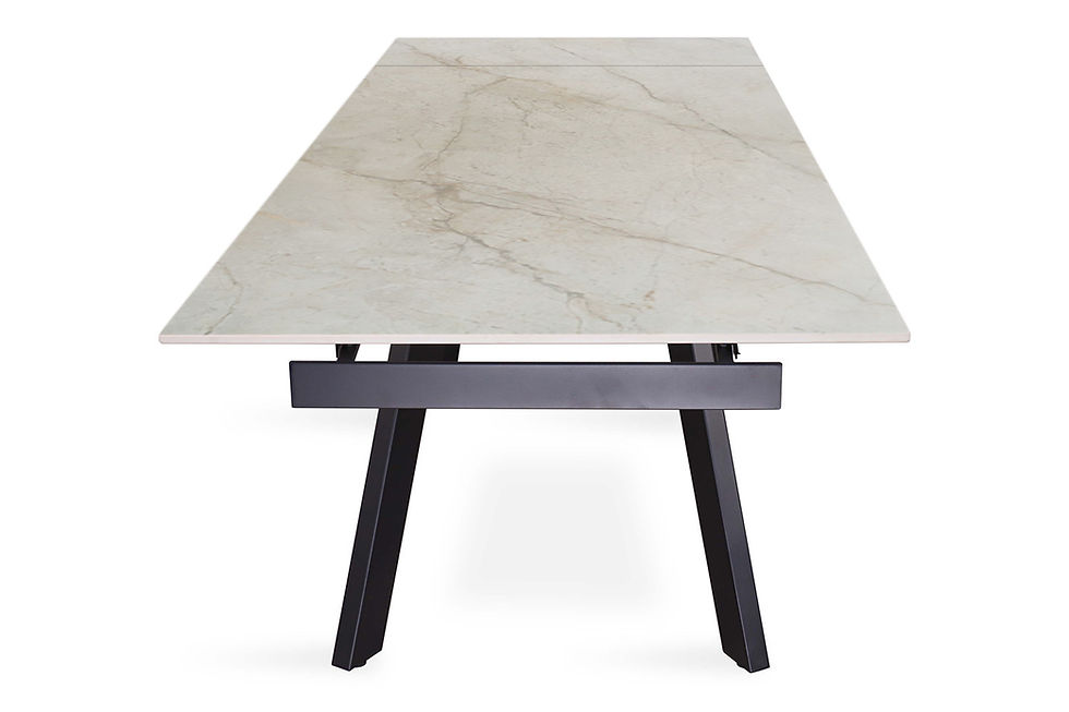 Miniature : Table extensible 'Hera' 160-240 cm rectangulaire brillante Shakespear Beige