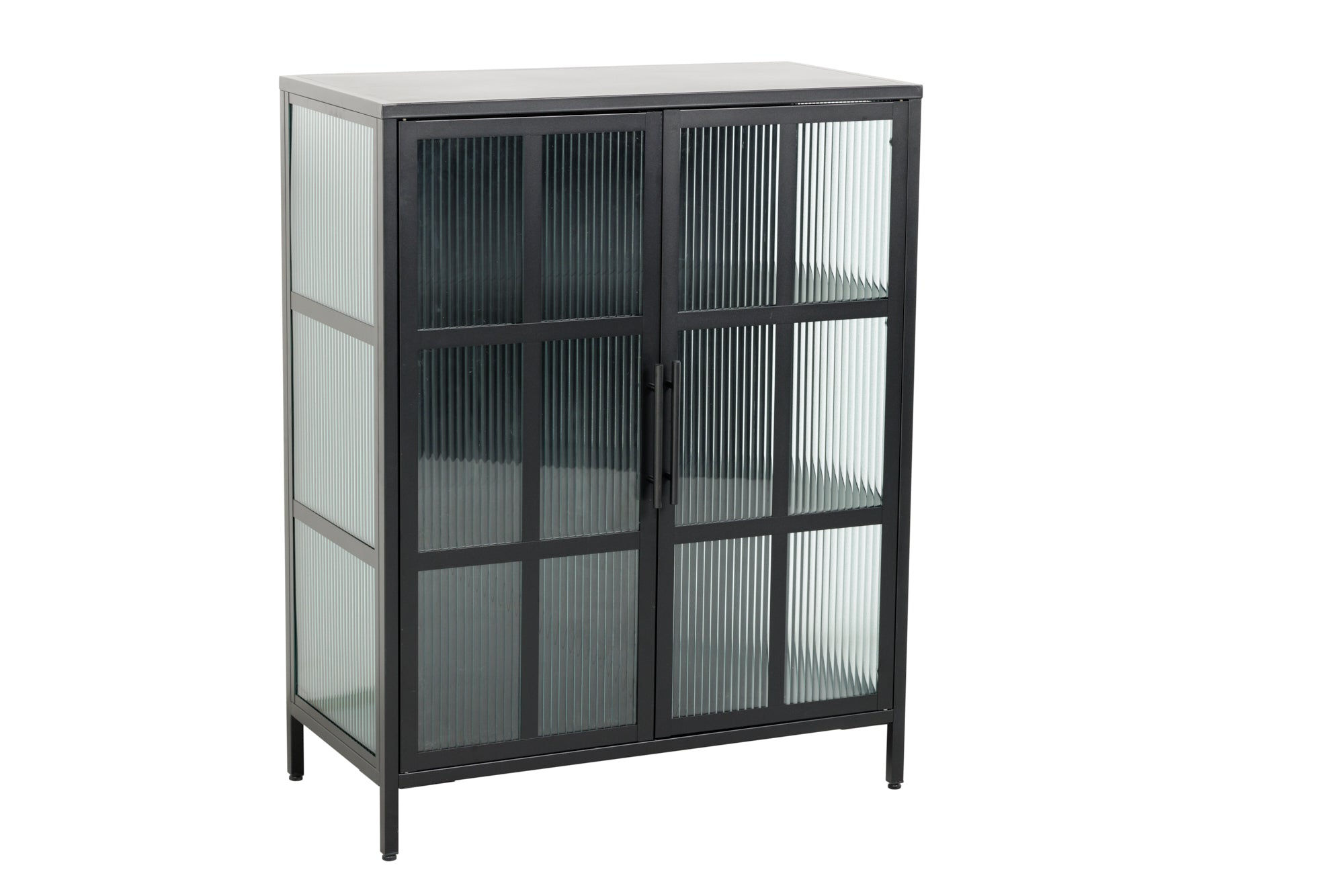 Vitrine DURA STEEL 102 cm en verre côtelé noir
