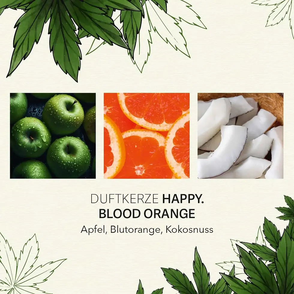 Miniature : Bougie parfumée CBD Happy. Orange sanguine - 350 g