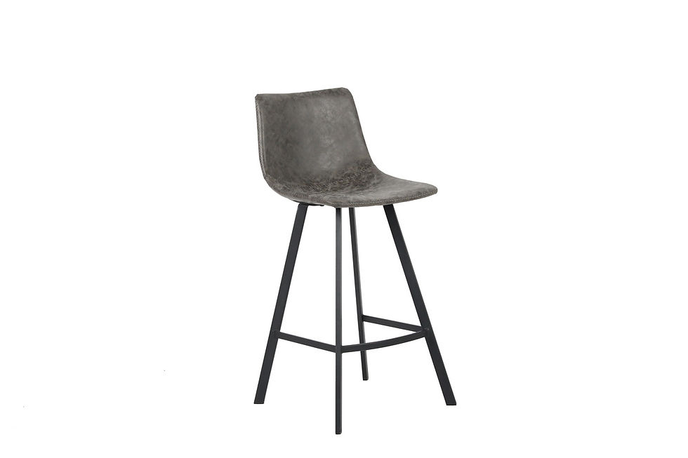 Miniature : Chaise de comptoir 'Ozan' PU gris