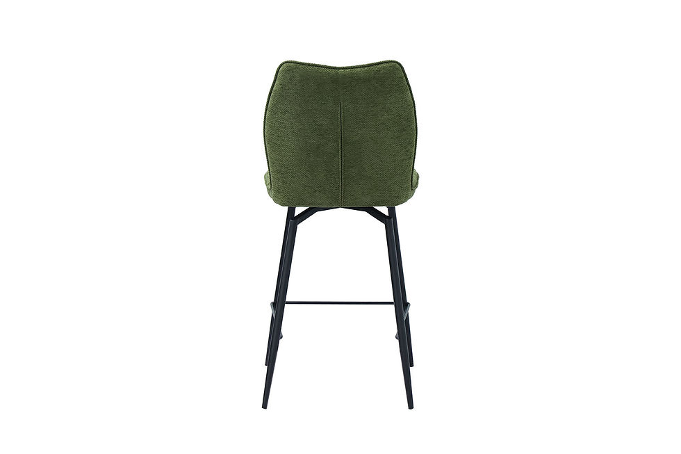 Miniature : Chaise de comptoir Lara pivotante, tissu Ote Sea vert