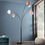 Miniature : Lampadaire LEVELS 5, abat-jour en lin, base en marbre