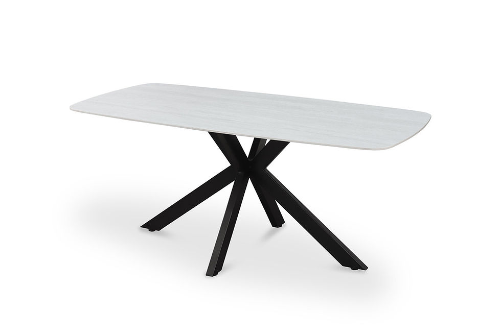Miniature : Table Apollo ovale danoise, 180cm, pierre gris baroque