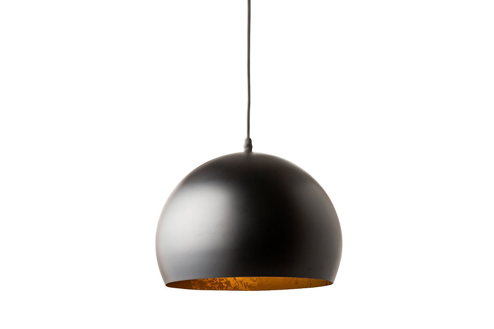 Suspension GLOW noire avec intérieur aspect feuille d'or