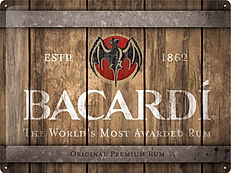Plaque 30X40 Bacardi - Wood Barrel Logo
