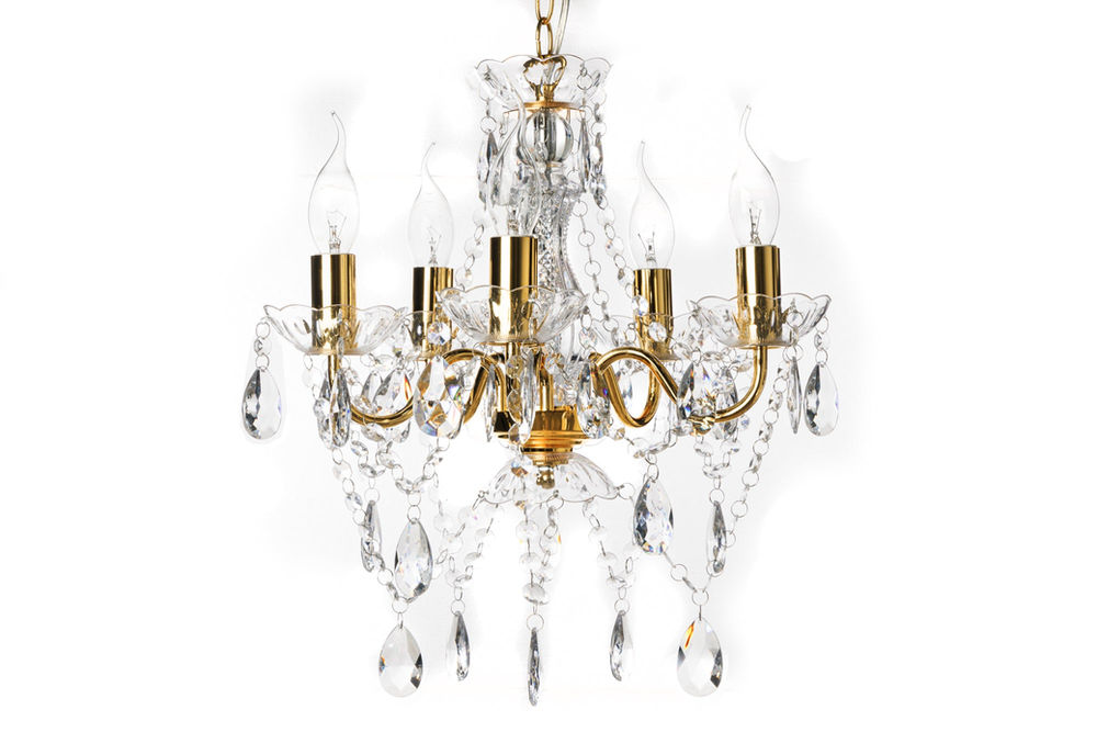 Lustre DIAMANTS à 5 bras en or