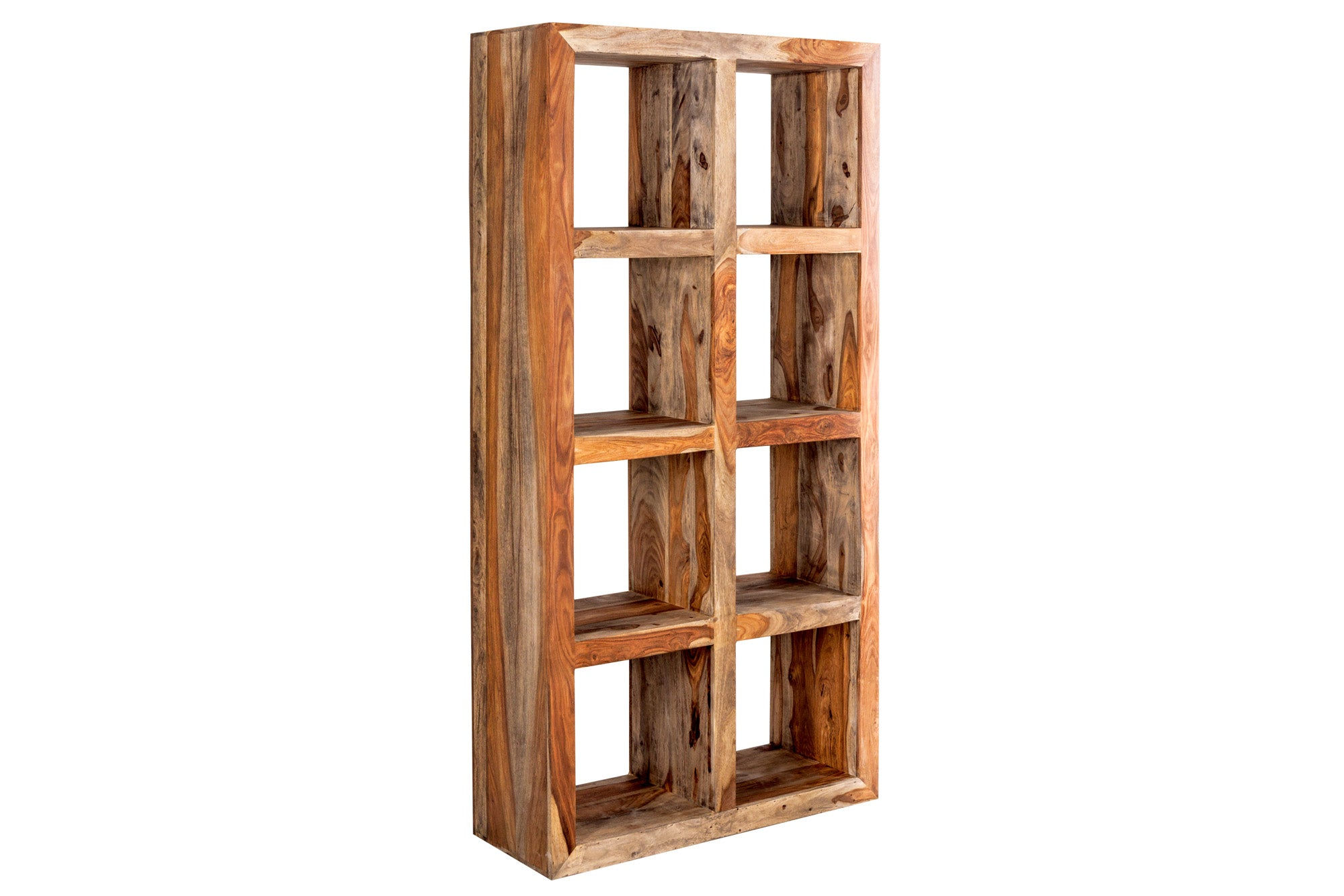 Etagère MAKASSAR 180cm bois Sesham finition fumée
