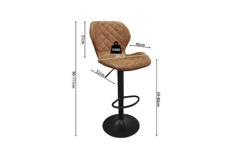 Miniature : Tabouret de bar Malaga PU Ote Topper 02 cognac