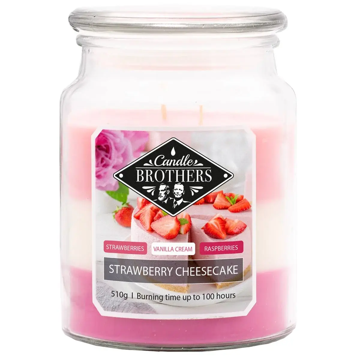 Bougie parfumée Cheesecake aux fraises - 510g - 100h