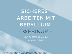 BeST to host Webinar on Working Safely with Beryllium