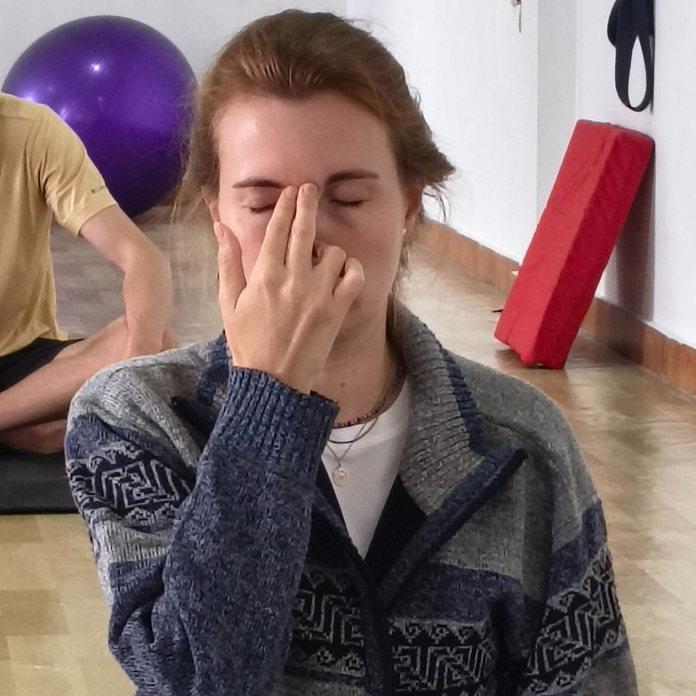 Ujjayi Pranayama practice at Om Yoga Ashram Mcleodganj in the Himalayas for stress relief, mindfulness, and deep breathing