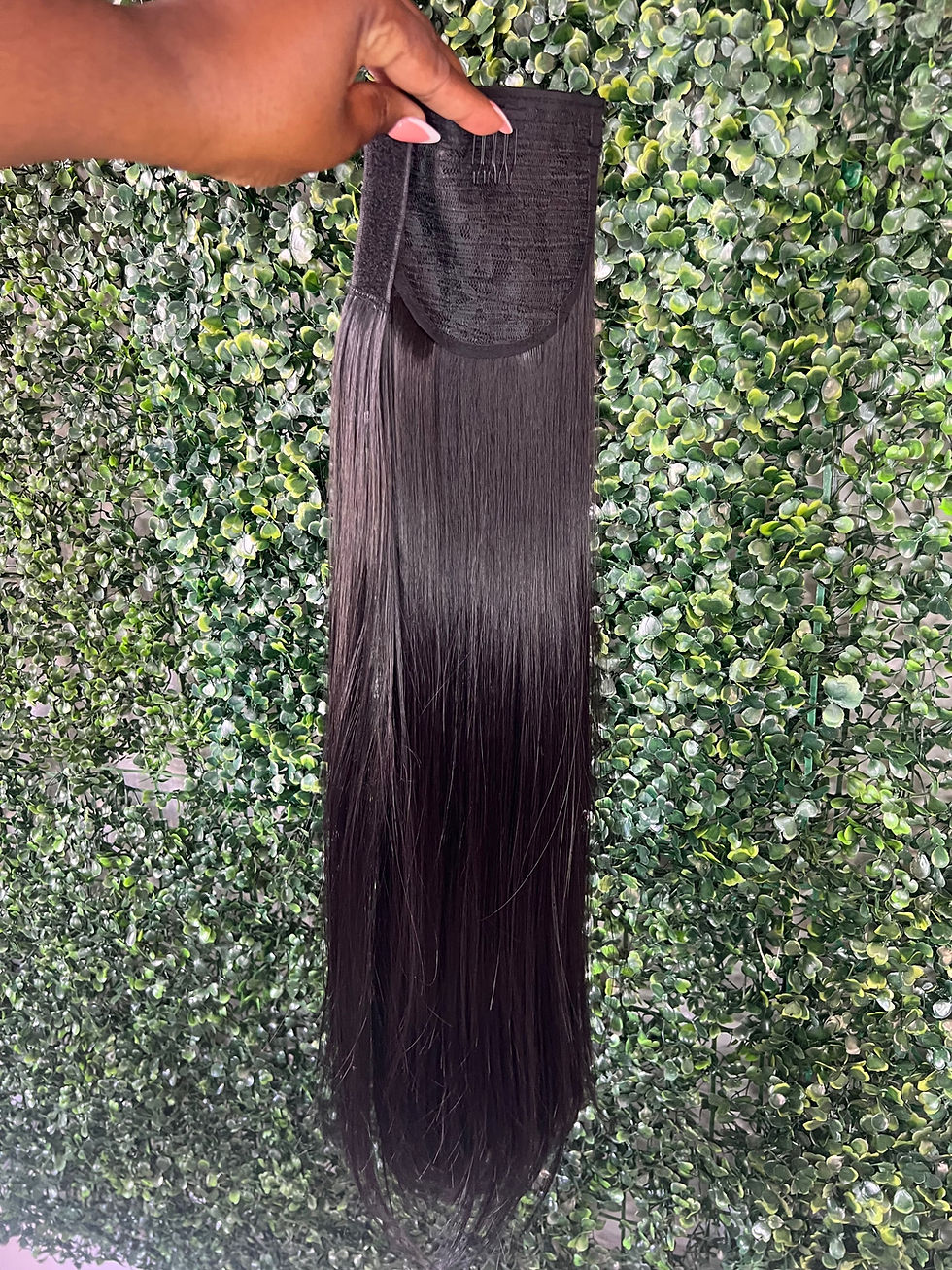 Thumbnail: 22” Straight Synthetic Wrap Ponytail