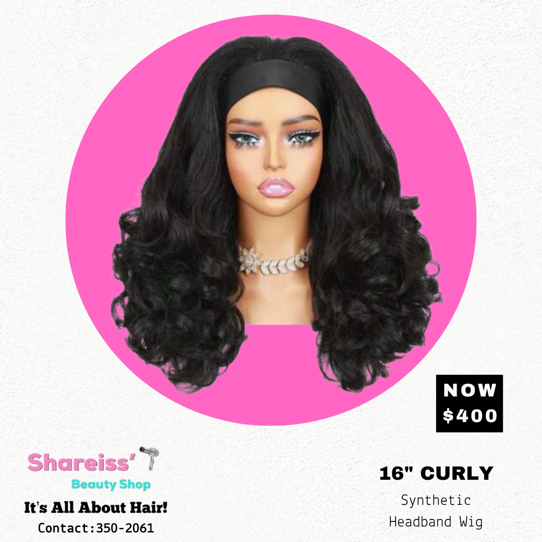 16" Yaki Curl Headband Wig