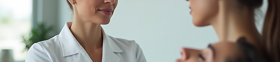 Aesthetician consulting with a patient about treatment timelines, focusing on patient comf