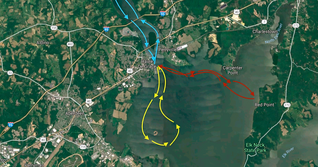 Destination routes for our trip on M/V Summer Breeze of Havre De Grace