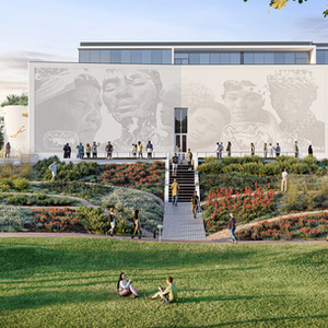 The First Nations Heritage Centre at Riverlands is a purpose-built cultural and museum hub - framed by a striking mural