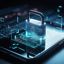Padlock on computer