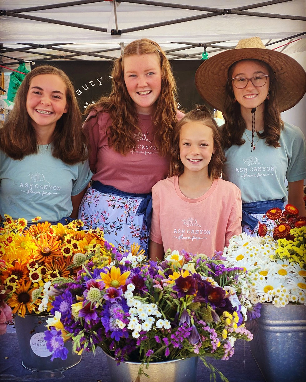 Helpers with the Ash Canyon Flower Farm