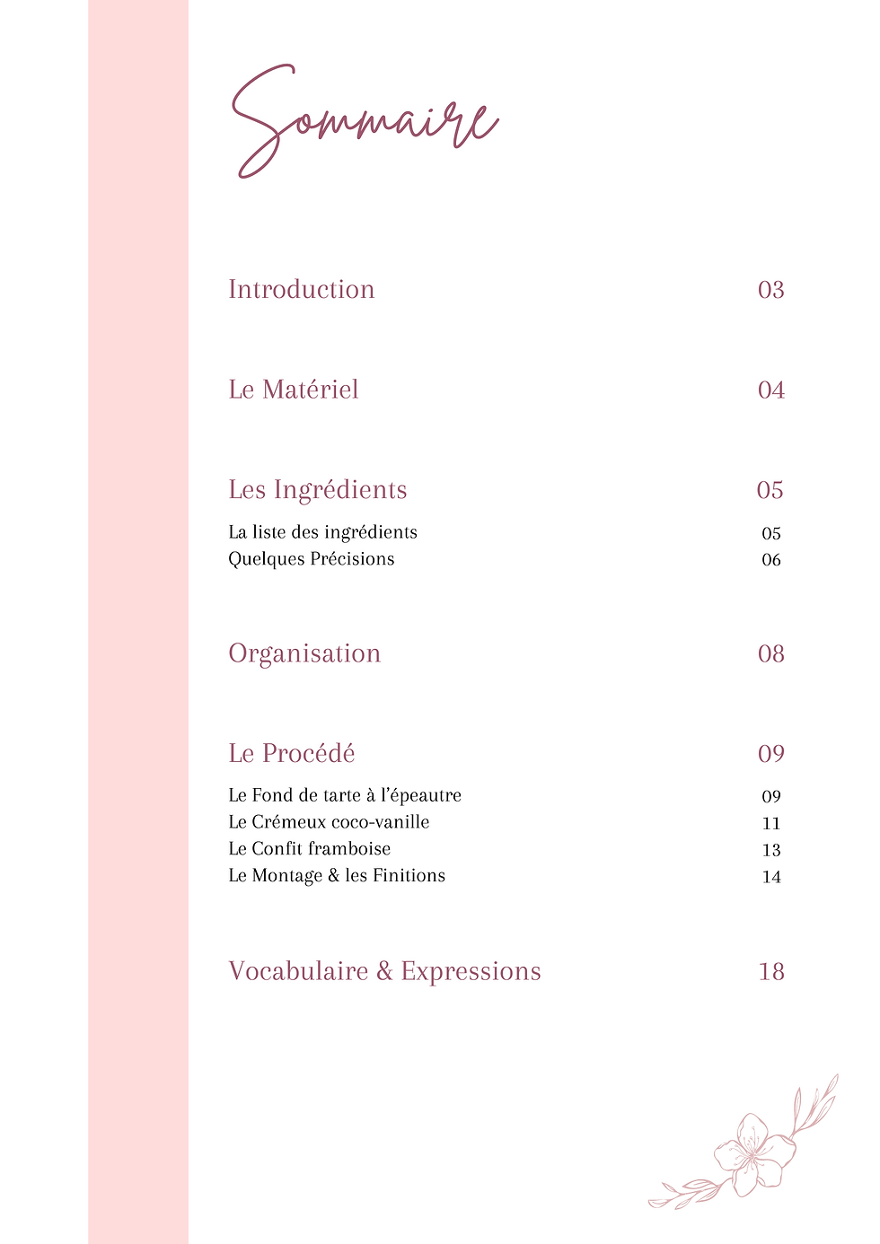Miniature : Sommaire de la Recette de la Tarte sans cuisson Framboise