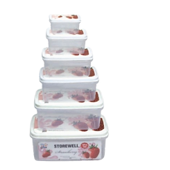 3pk White Square Container