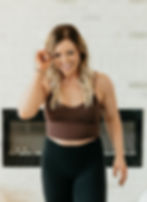 a woman smiling