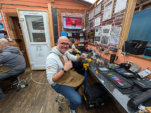 happy locksmith student picking locks on Cornwall and Devon Locksmith Training, .jpg
