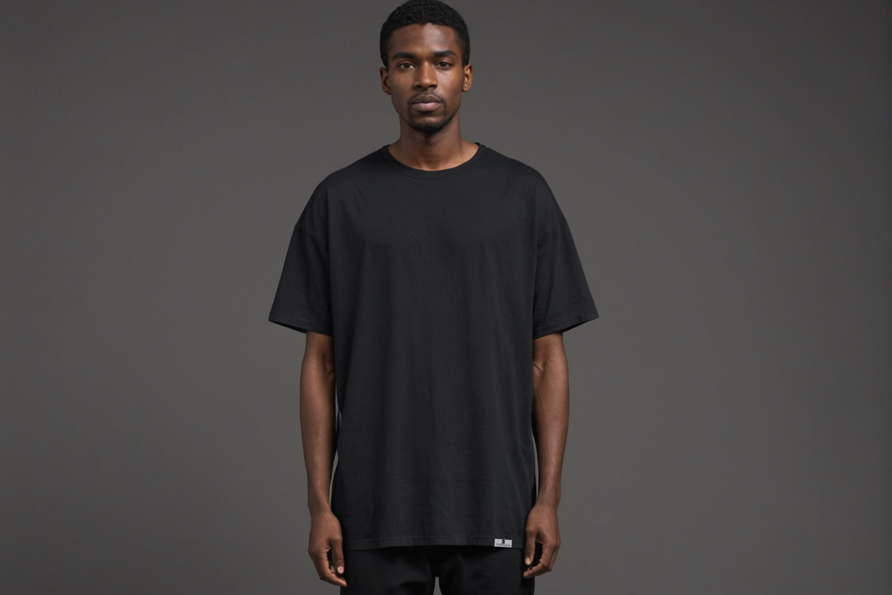 Plain black oversized t-shirt for men by ropestitch.