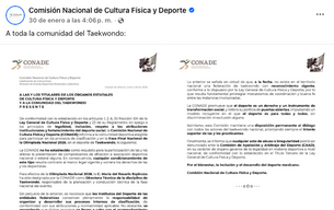 La carta de CONADE