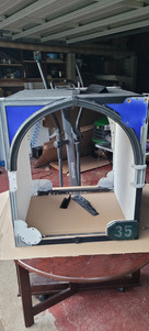 Primed interior wood and test fitting arch edging