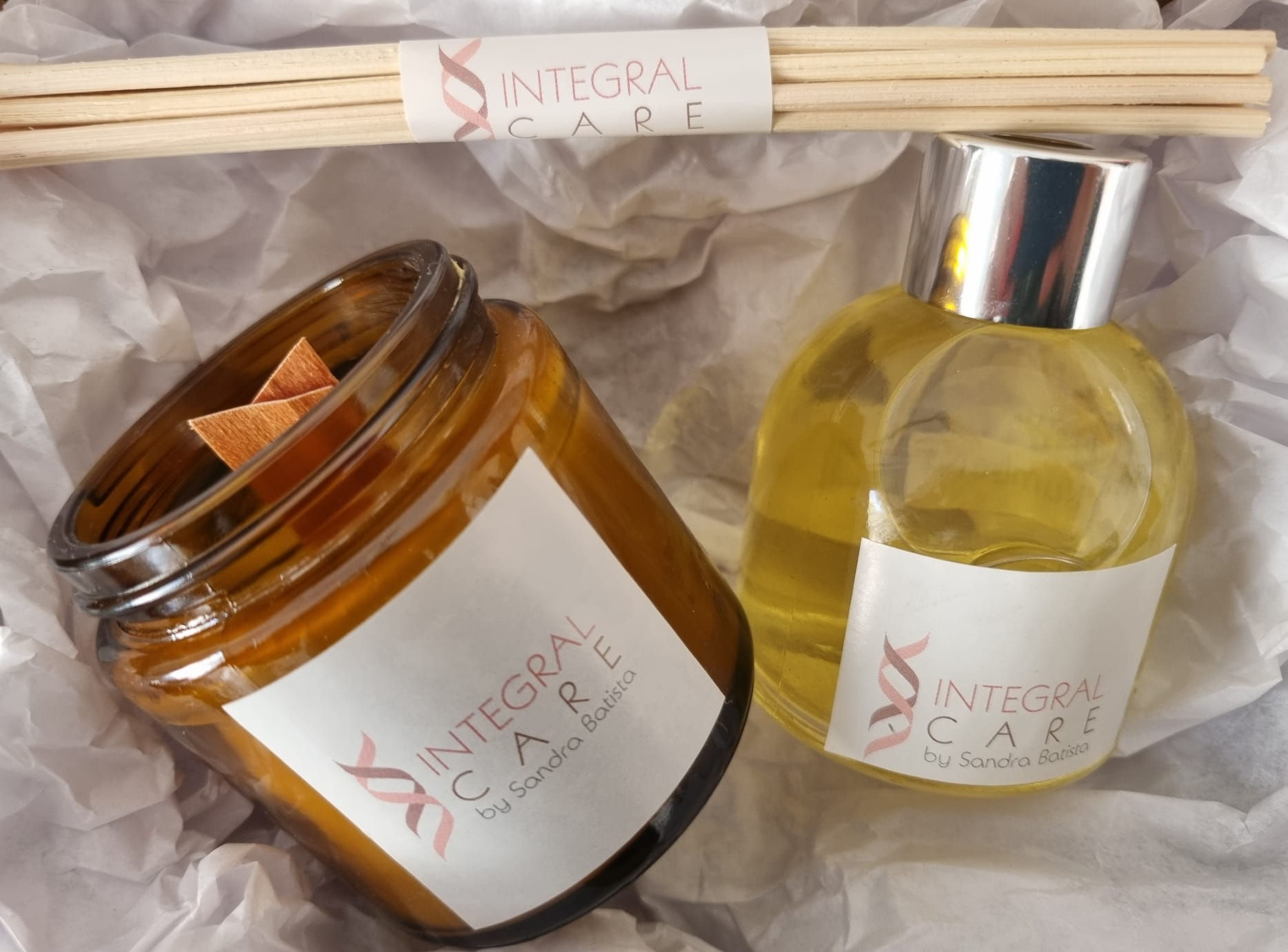 Kit -Aromatizador + Vela de Soja (com óleos essenciais)