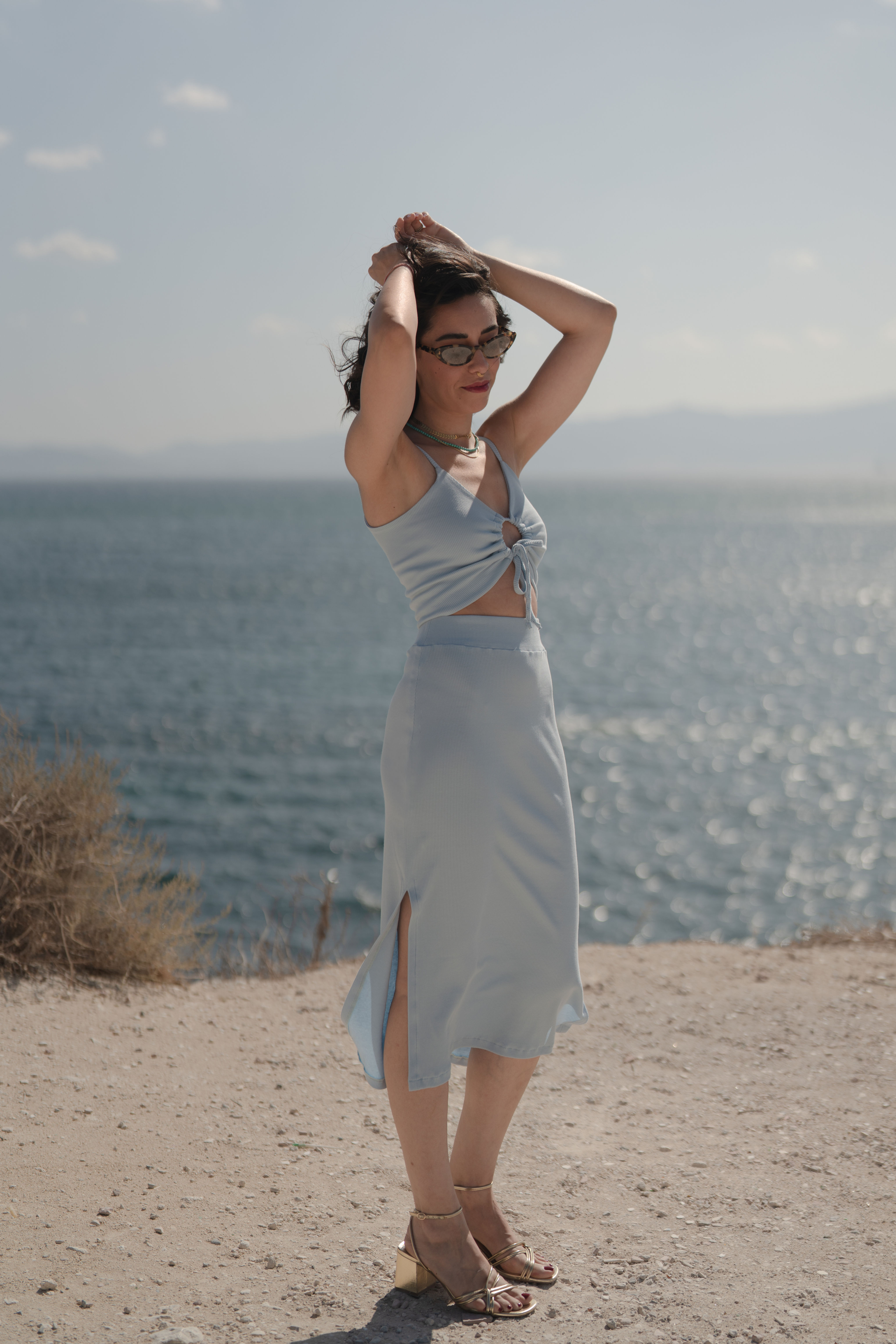 Sole - Set Gonna Midi + Top in Jersey di cotone