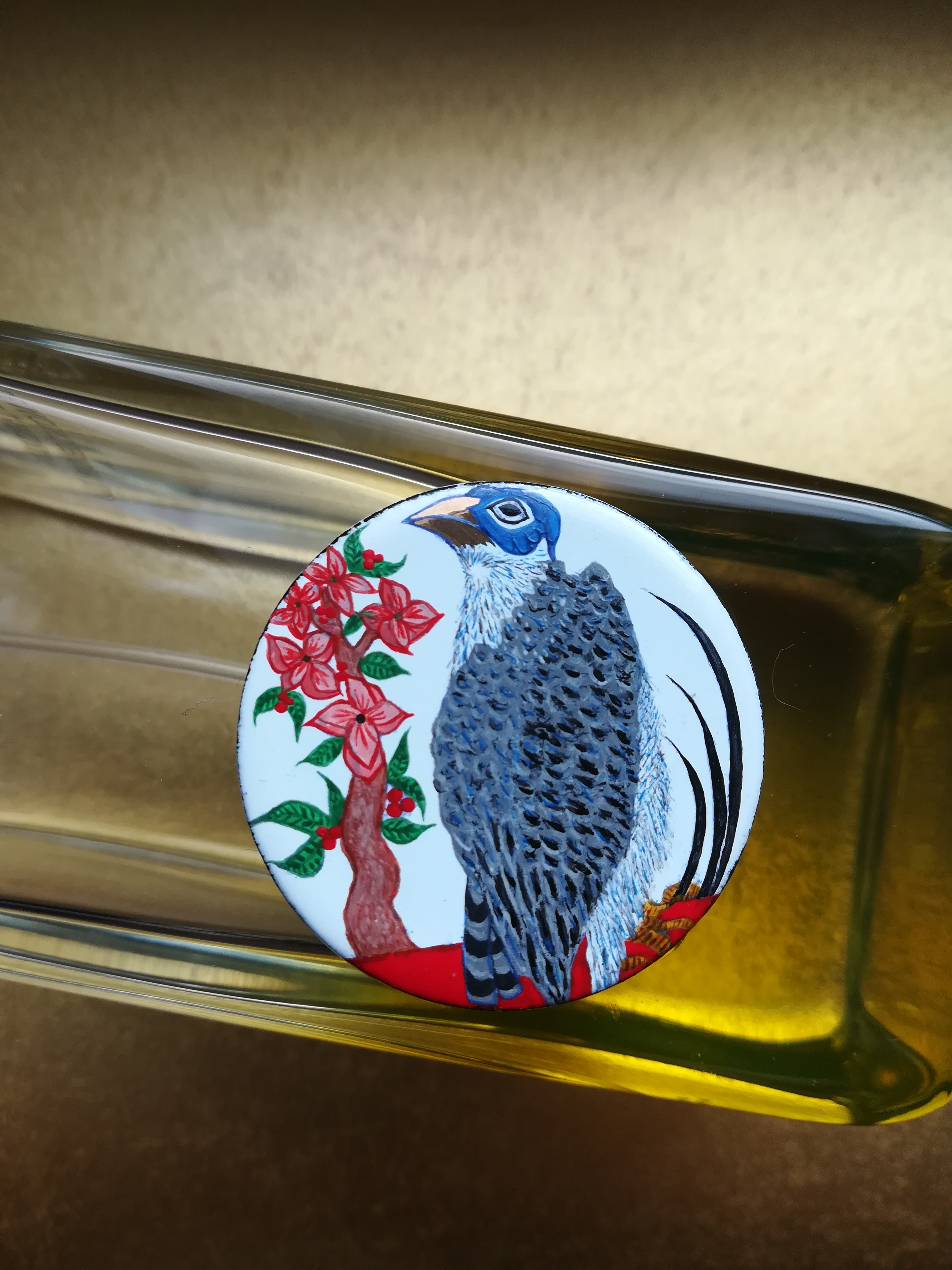 Faucon et cerisier.Inspiration Japon