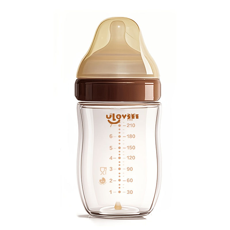 Thumbnail: 4oz,8oz High Borosilicate Glass Baby Bottles, Wide-Neck Feeding Bottle with Bott