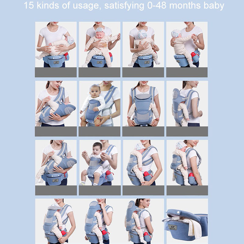 Thumbnail: Newborn Ergonomic Baby Carrier Backpack Infant Baby Hipseat Carrier Front Facing