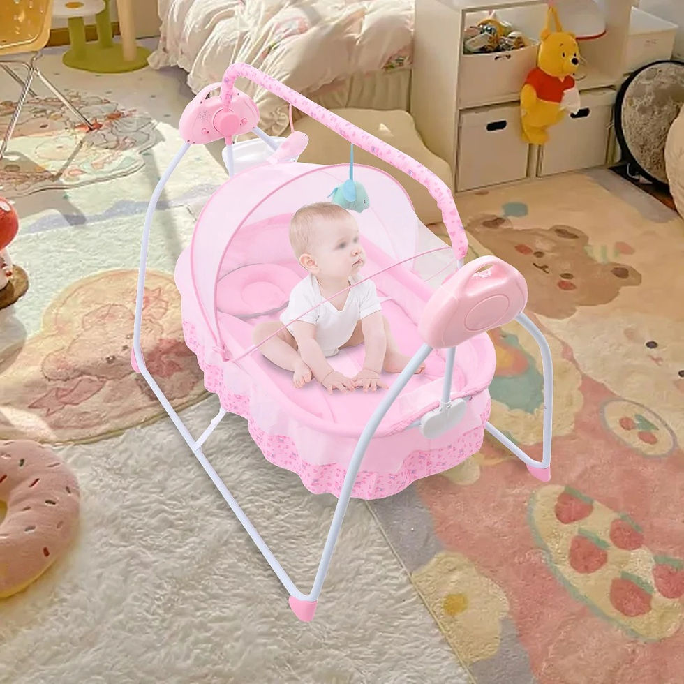 Thumbnail: Electric Baby Crib Cradle, 0-18 MonthsInfant Bed Auto Swing with Music, 25KG/55L