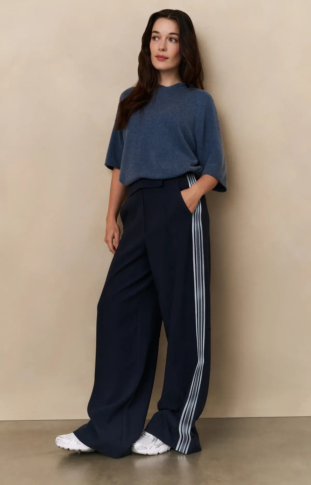 Yaya Soft Feel Hoodie Denim Blue 