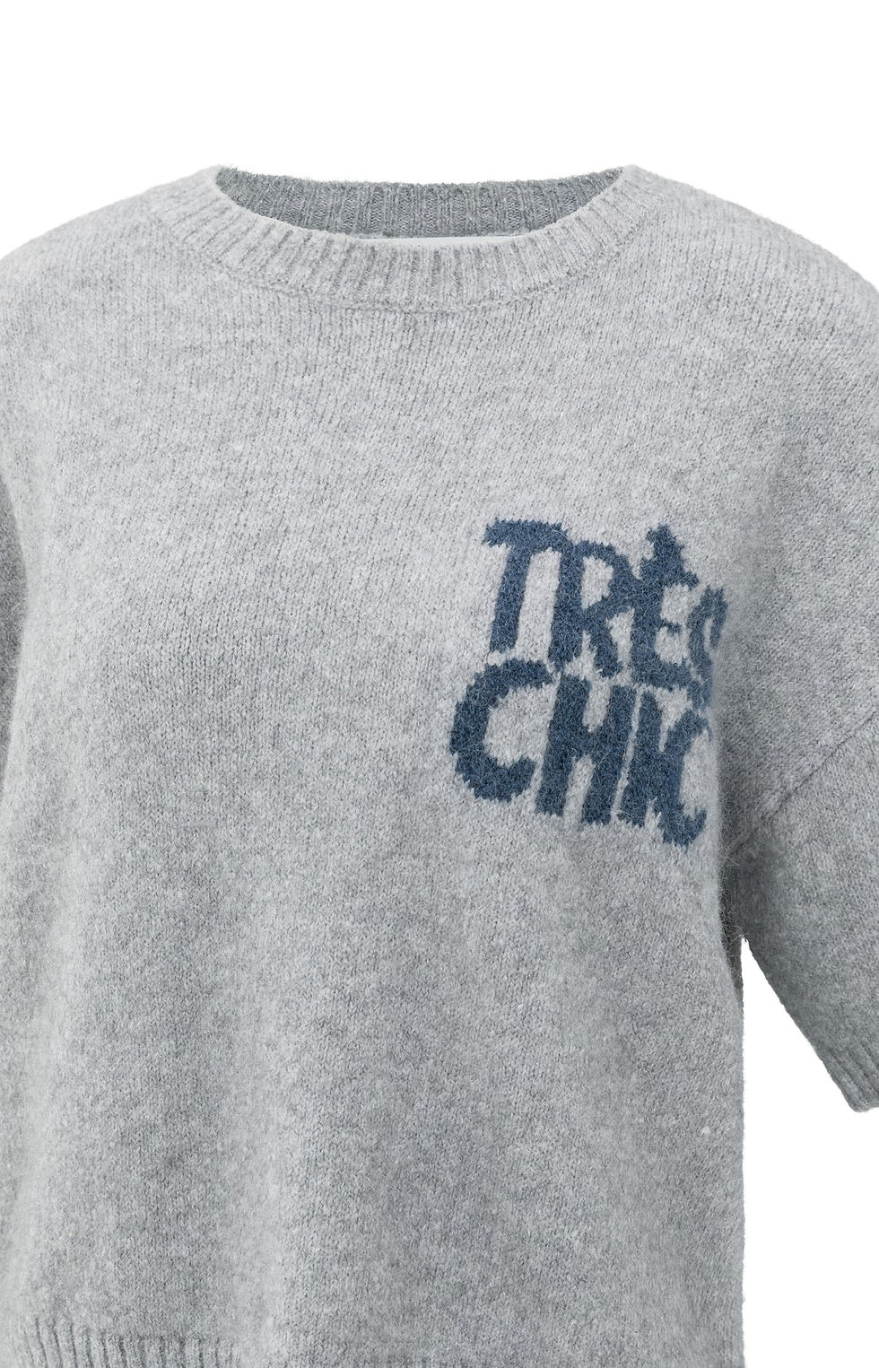 Thumbnail: Yaya Soft Feel Short Sleeved Sweater With Motif