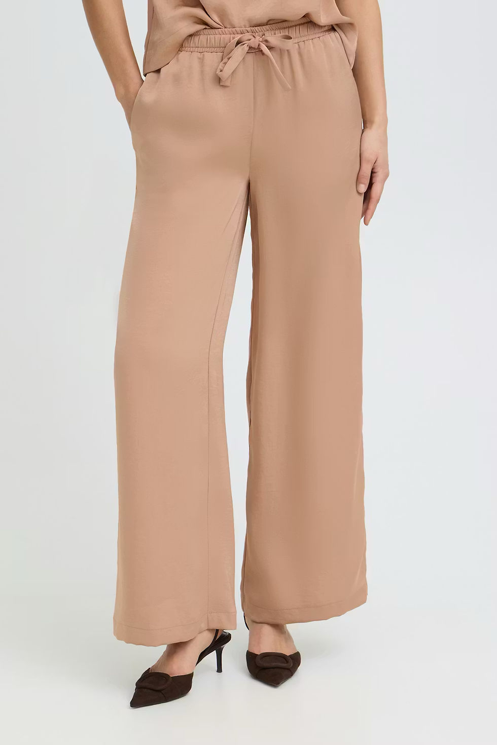 Thumbnail: BYoung ByDacanna Trousers Silky Feel Caramel