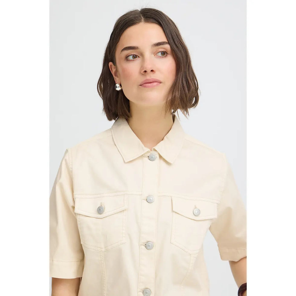 Thumbnail: Fransa Twill Jacket Whisper White