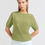 Thumbnail: Yaya Short Sleeved Sweater Olive  Melange 