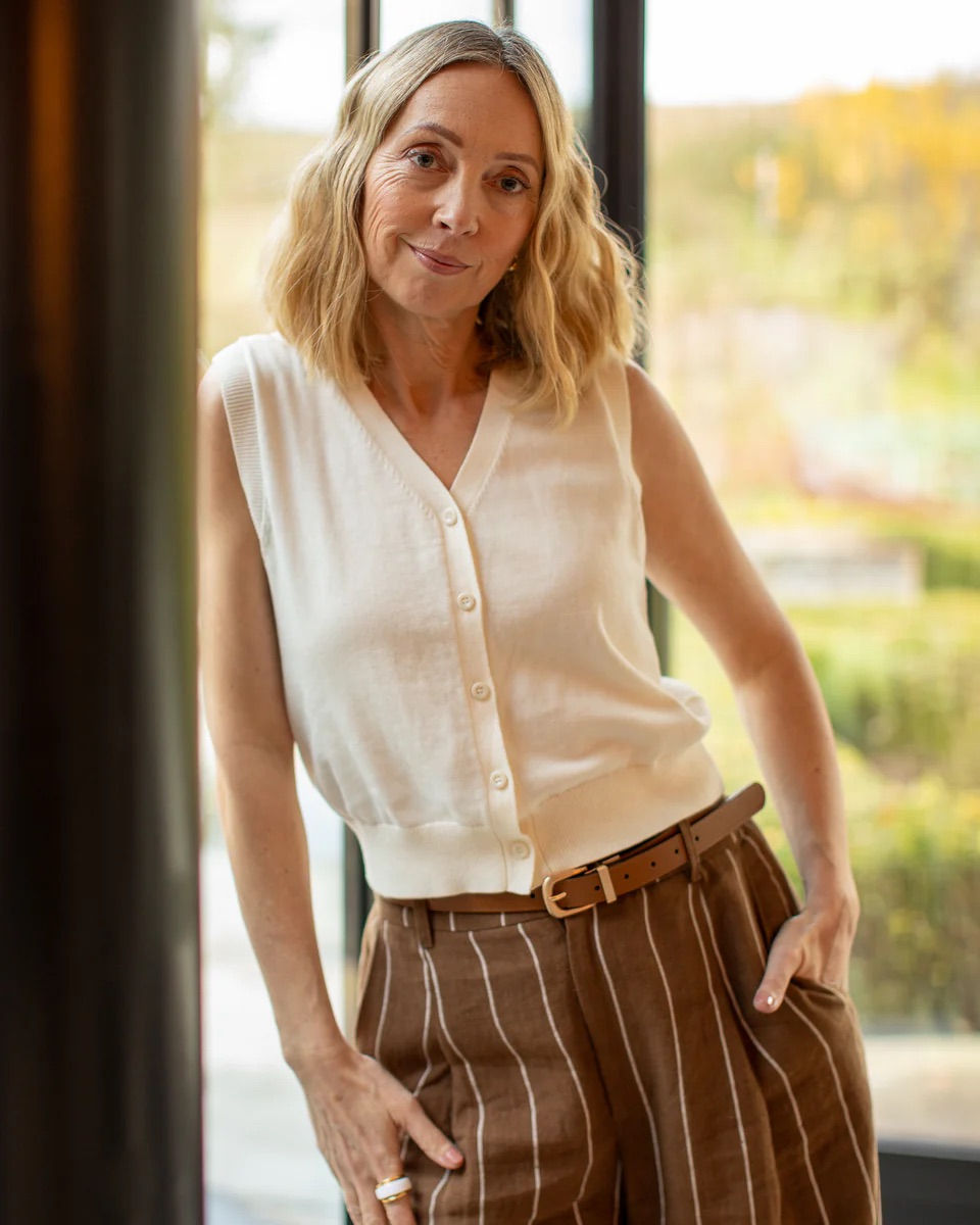 Chalk Liv Waistcoat Cotton Cashmere Cream 