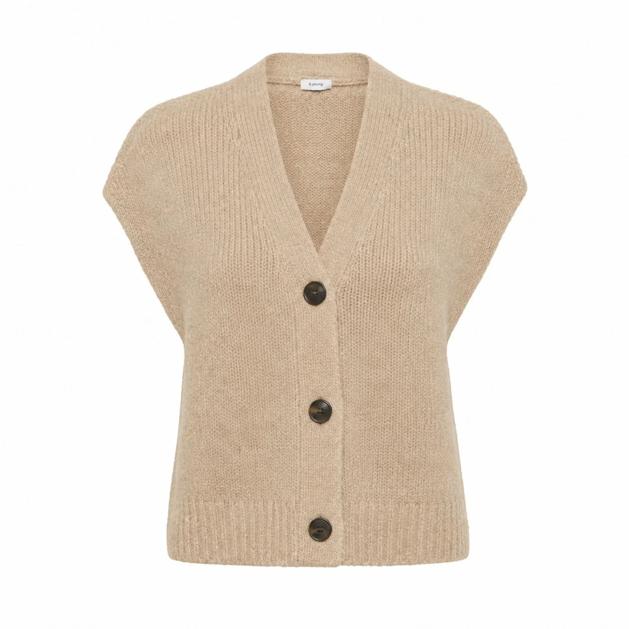 BYoung ByMillers Button Vest Birch Melange 