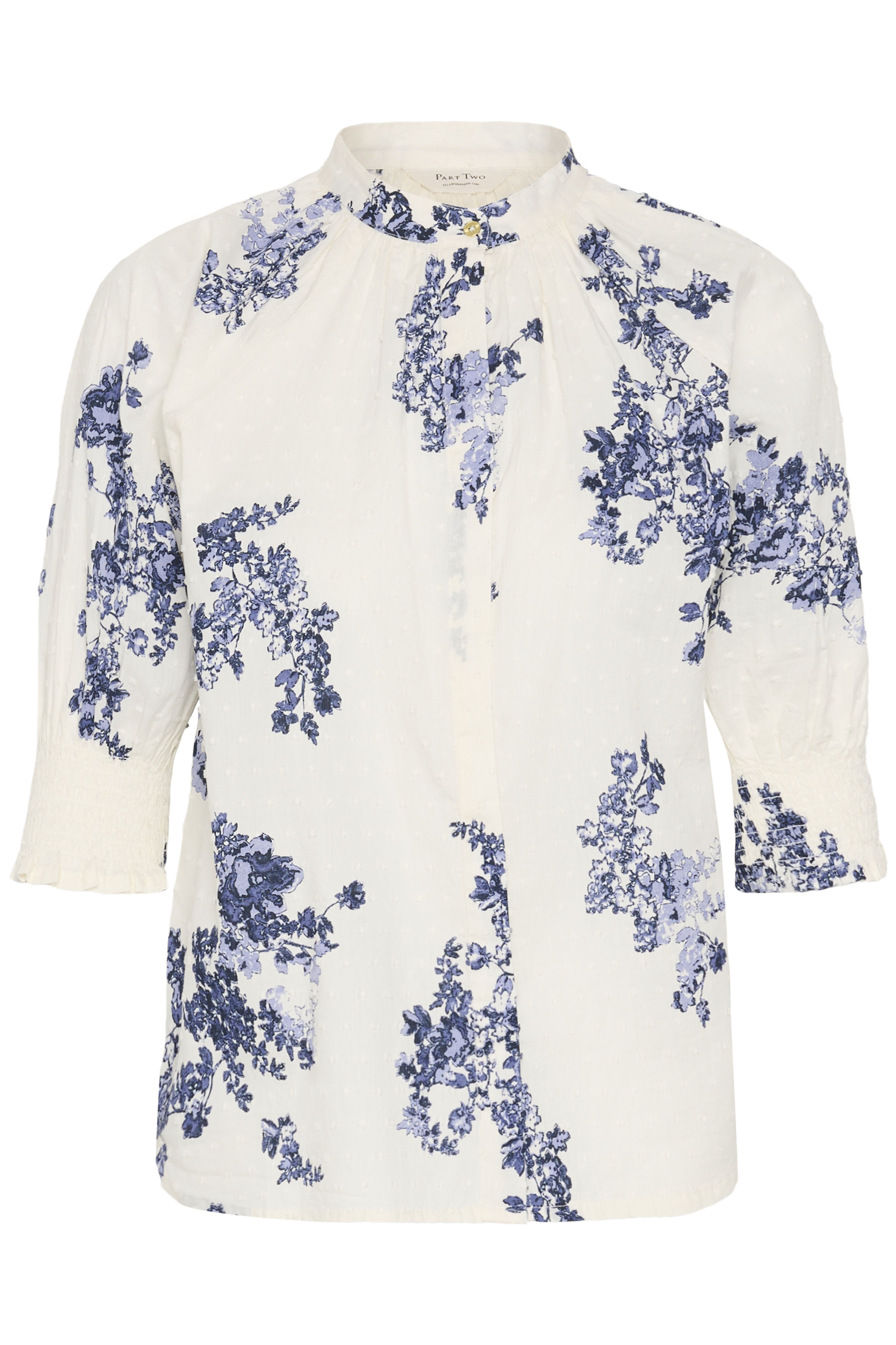 Part Two Almeras Blouse  Blue Shadow Flower 