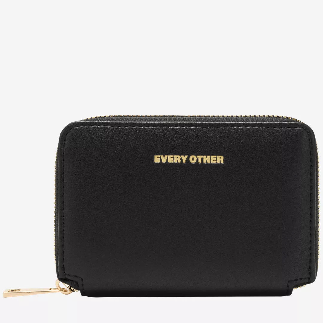 Every Other Zip Round Purse  Black