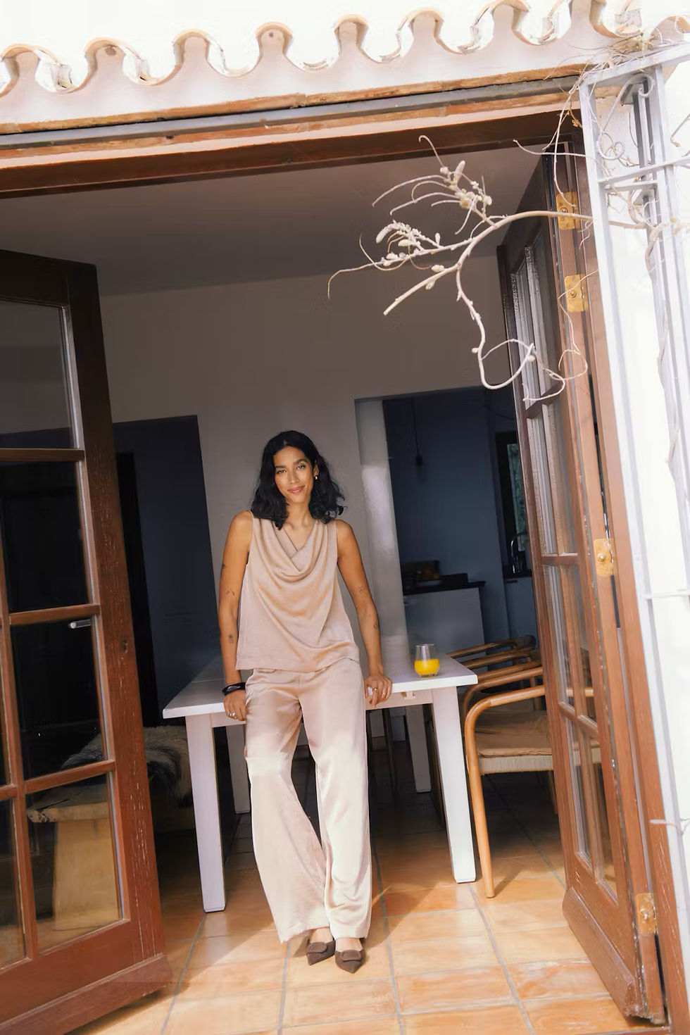 Thumbnail: BYoung ByDacanna Trousers Silky Feel Caramel